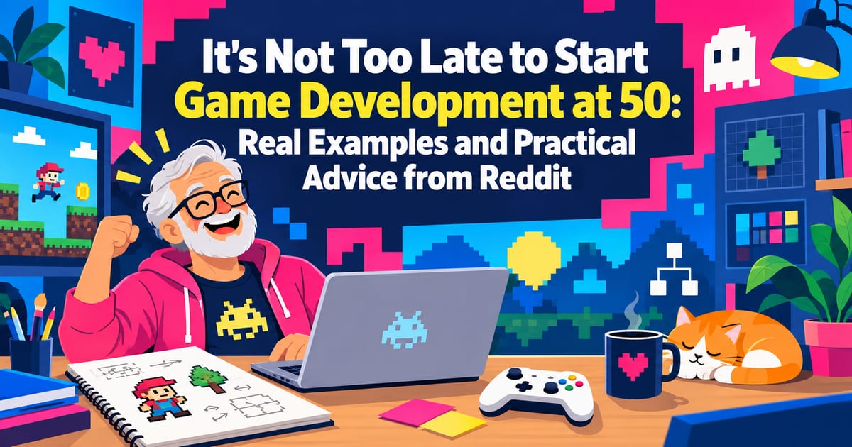 Начать разрабатывать игры после 50 — не поздно: реальные примеры с Reddit и практичные советы