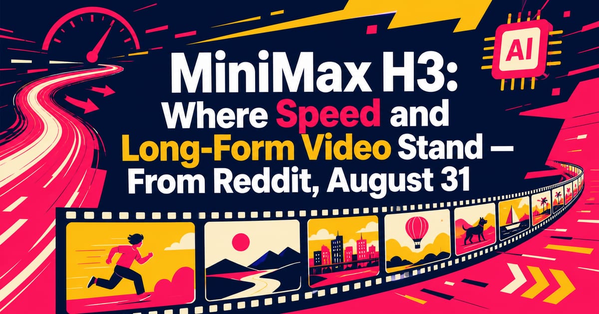 MiniMax H3: текущая ситуация со скоростью и длинными роликами — Reddit за 31 августа