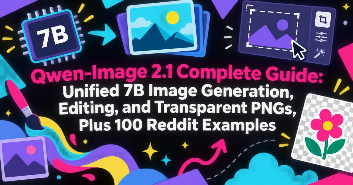 Полное руководство по Qwen-Image 2.1: генерация, редактирование и прозрачные PNG на 7B, 100 популярных примеров с Reddit